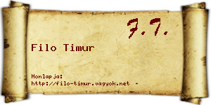 Filo Timur névjegykártya